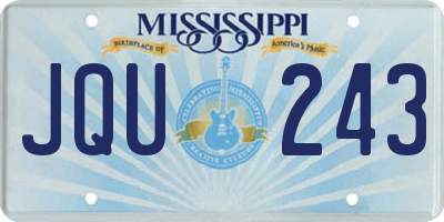 MS license plate JQU243