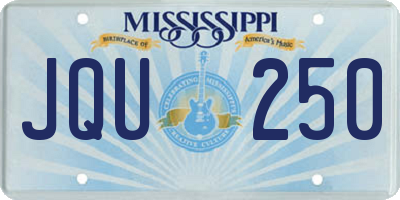 MS license plate JQU250