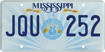 MS license plate JQU252