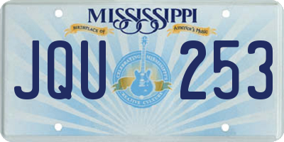 MS license plate JQU253