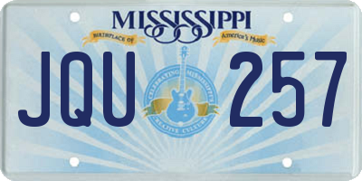 MS license plate JQU257
