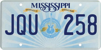 MS license plate JQU258