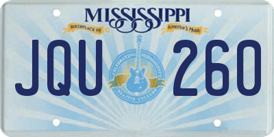 MS license plate JQU260