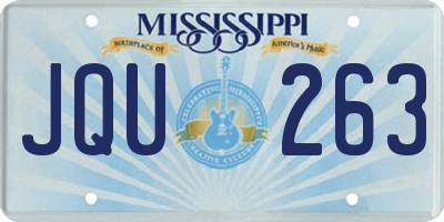 MS license plate JQU263