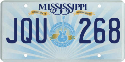MS license plate JQU268