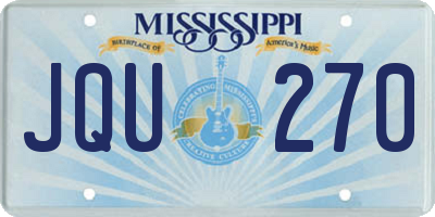 MS license plate JQU270