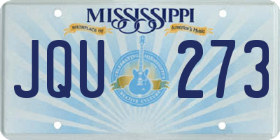 MS license plate JQU273