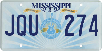 MS license plate JQU274