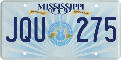 MS license plate JQU275