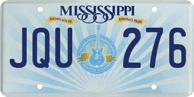 MS license plate JQU276