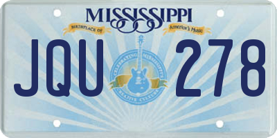 MS license plate JQU278
