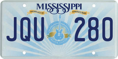 MS license plate JQU280