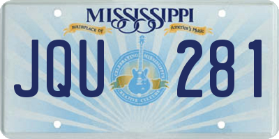 MS license plate JQU281
