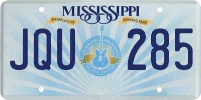 MS license plate JQU285
