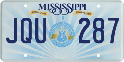 MS license plate JQU287