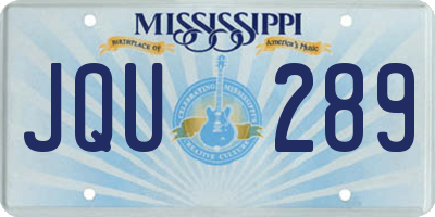 MS license plate JQU289