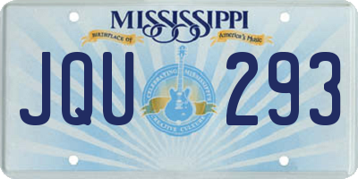 MS license plate JQU293