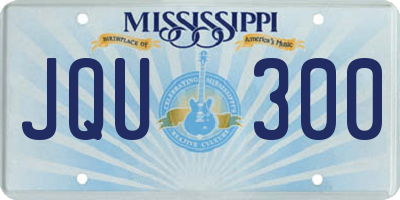 MS license plate JQU300