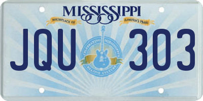 MS license plate JQU303