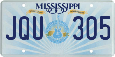 MS license plate JQU305