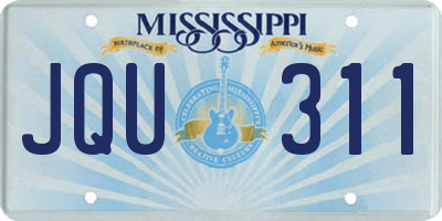 MS license plate JQU311