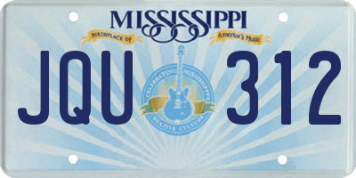 MS license plate JQU312