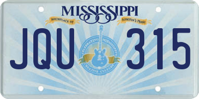 MS license plate JQU315