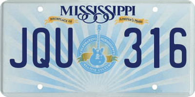 MS license plate JQU316