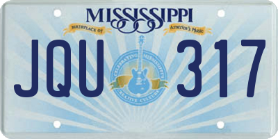 MS license plate JQU317