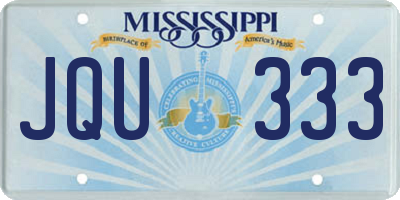 MS license plate JQU333