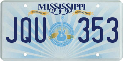 MS license plate JQU353