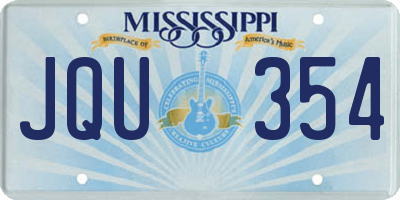 MS license plate JQU354