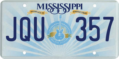MS license plate JQU357