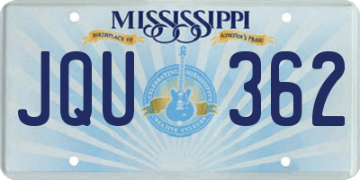 MS license plate JQU362