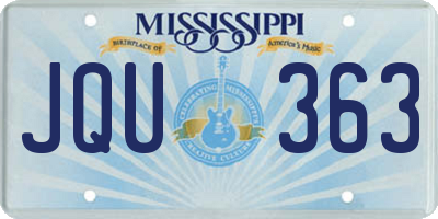 MS license plate JQU363