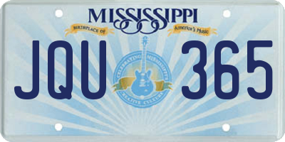 MS license plate JQU365