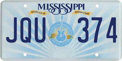 MS license plate JQU374