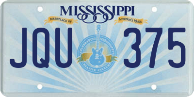 MS license plate JQU375