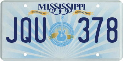 MS license plate JQU378