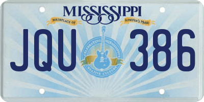 MS license plate JQU386