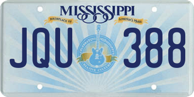 MS license plate JQU388