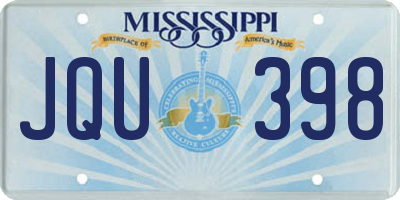 MS license plate JQU398