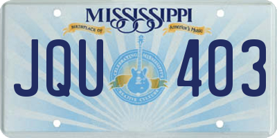 MS license plate JQU403