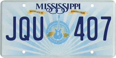 MS license plate JQU407