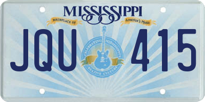 MS license plate JQU415