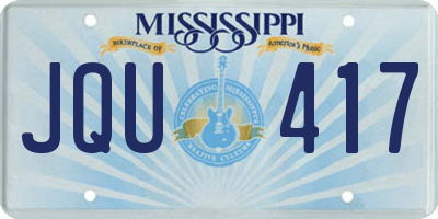 MS license plate JQU417