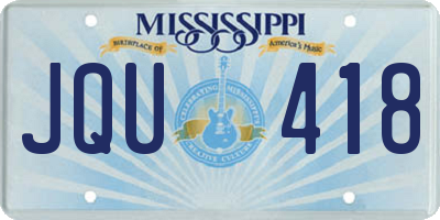 MS license plate JQU418