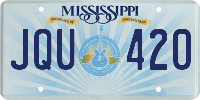 MS license plate JQU420