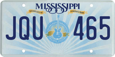 MS license plate JQU465