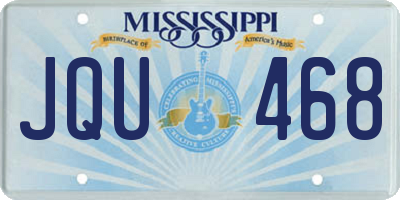 MS license plate JQU468